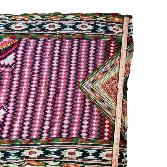 Farm Rio Beaded Fringe Banana Sarong Wrap Scarf Boho Beach - Picture 5 of 8